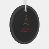 Elegant Gold Christmas Tree  ガラスオーナメント (正面右)