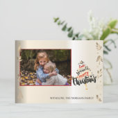 Elegant Gold Christmas Tree,Branches,Your Photo (スタンド正面)