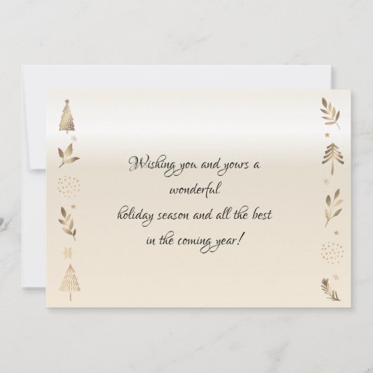 Elegant Gold Christmas Tree,Branches,Your Photo (裏面)