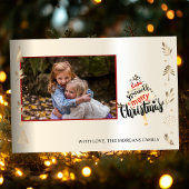 Elegant Gold Christmas Tree,Branches,Your Photo