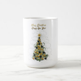 Elegant Gold Christmas tree ,coffee mug  コーヒーマグカップ