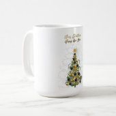 Elegant Gold Christmas tree ,coffee mug  コーヒーマグカップ (正面左)