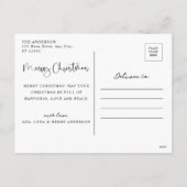 Elegant Gold Christmas Tree Glitter Snow シーズンポストカード (裏面)