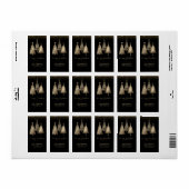 Elegant Gold Christmas Tree Glitter Snow ラベル (フルシート)