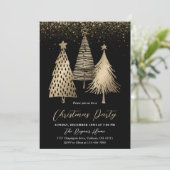 Elegant Gold Christmas Tree Glitter Snow  招待状 (スタンド正面)