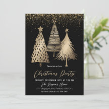 Elegant Gold Christmas Tree Glitter Snow 