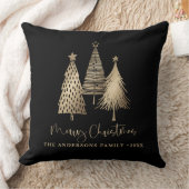 Elegant Gold Christmas Tree Merry Christmas  クッション (ブランケット)