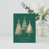 Elegant Gold Christmas Tree Non Photo  シーズンポストカード (スタンド正面)