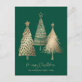 Elegant Gold Christmas Tree Non Photo  シーズンポストカード (正面)