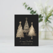 Elegant Gold Christmas Tree Non Photo  シーズンポストカード (スタンド正面)
