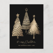 Elegant Gold Christmas Tree Non Photo  シーズンポストカード (正面)