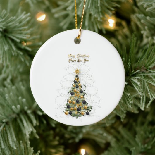 Elegant Gold Christmas tree   ornament  セラミックオーナメント (ツリー)