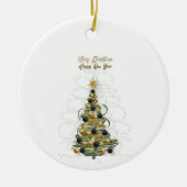 Elegant Gold Christmas tree   ornament  セラミックオーナメント (正面)