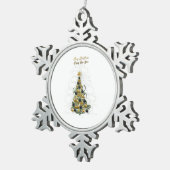Elegant Gold Christmas tree snow flakes ornament スノーフレークピューターオーナメント (右)