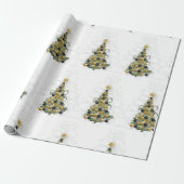Elegant Gold Christmas tree ,wrapping paper  ラッピングペーパー (アンロールド)