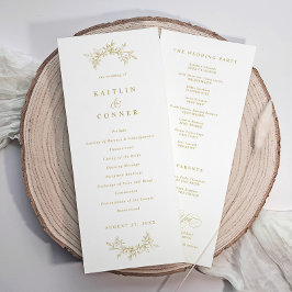 Elegant Gold Classic Vintage Wedding Programs プログラム