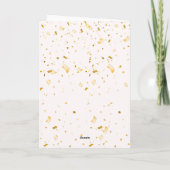 Elegant Gold Confetti Happy Birthday Card - Modern カード (裏面)