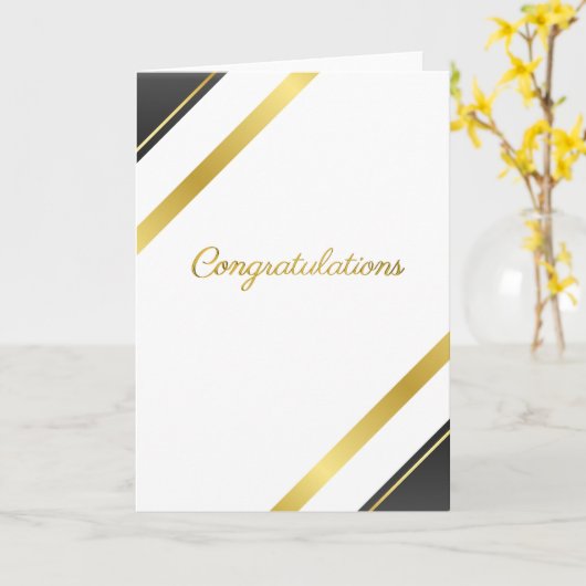 Elegant Gold Congratulations - Special Achievement カード (黄色い花)