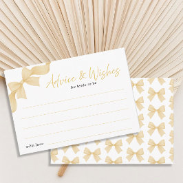 Elegant Gold Coquette Bow Advice and Wishes Card エンクロージャーカード