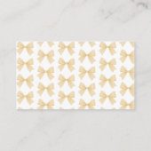 Elegant Gold Coquette Bow Display Shower エンクロージャーカード (裏面)