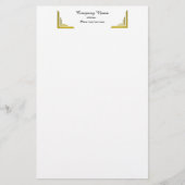 Elegant Gold Corner Border Professional Stationery 便箋 (正面)