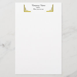 Elegant Gold Corner Border Professional Stationery 便箋