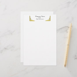 Elegant Gold Corner Border Professional Stationery 便箋