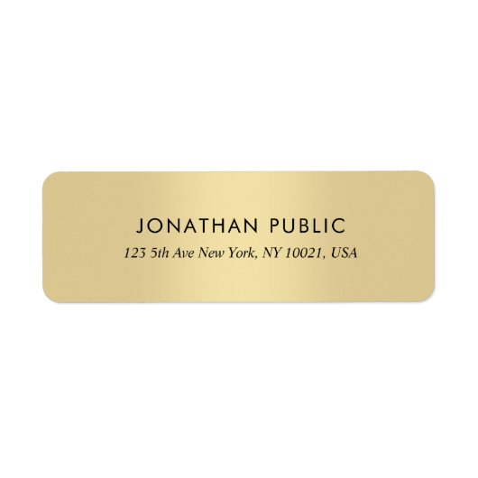 Elegant Gold Create Your Own Return Address ラベル (正面)