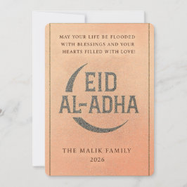 Elegant Gold Crescent Eid Al-Adha Greeting Card シーズンカード