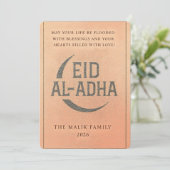 Elegant Gold Crescent Eid Al-Adha Greeting Card シーズンカード (スタンド正面)
