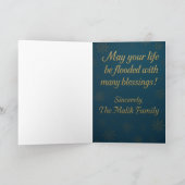 Elegant Gold Crescent Moon Eid Mubarak Greeting カード (内部)