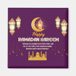 Elegant Gold Crescent Ramadan Mubarak Greeting マグネット