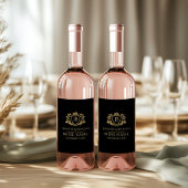 Elegant Gold Crest Frame Wine Label ワインラベル