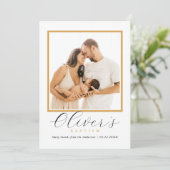 Elegant Gold Cross Baby´s Baptism Photo Script サンキューカード (スタンド正面)