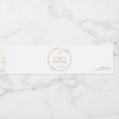 Elegant Gold Cross Greenery wreath Baptism custom ペットボトルラベル (シングルラベル)