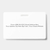 Elegant Gold Cross Water Reflection Church  バッジ (Back)