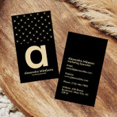 Elegant Gold Crown Grid Black Minimal 名刺