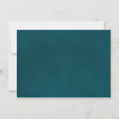 Elegant Gold Curls Teal Calendar & Photo Wedding セーブザデート (裏面)