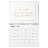 Elegant Gold Cute Quote Calendar 2026 カレンダー (2月 2026)
