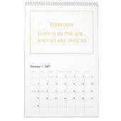 Elegant Gold Cute Quote Calendar 2026 カレンダー (2月 2027)