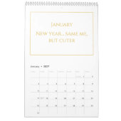 Elegant Gold Cute Quote Calendar 2026 カレンダー (1月 2027)