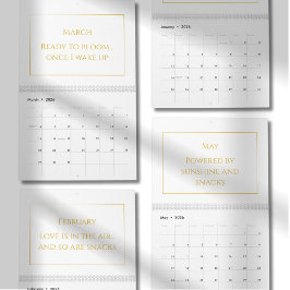 Elegant Gold Cute Quote Calendar 2026 カレンダー