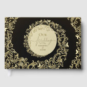 Elegant Gold Damask Wedding ゲストブック (正面)