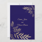 Elegant gold dark purple floral Wedding Invitation 招待状 (裏面)