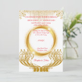 Elegant Gold Design Wedding Invitation on White 招待状 (スタンド正面)