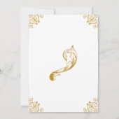 Elegant Gold Design Wedding Invitation on White 招待状 (裏面)