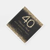 Elegant Gold Diamonds 40th Birthday Party  スタンダードランチョンナプキン (角)