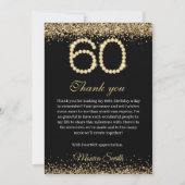 Elegant Gold Diamonds 60th Birthday Thank you Card サンキューカード (正面)