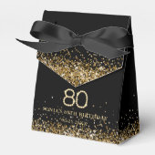 Elegant Gold Diamonds 80th Birthday Favor Box フェイバーボックス (正面サイド)