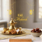 Elegant Gold Eid Mubarak Acrylic Sign アクリルサイン